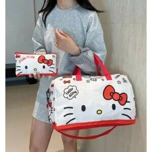 2pc set Sanrio Lightweight Hello Kitty Large Travel Tote Bag Carry On Z722